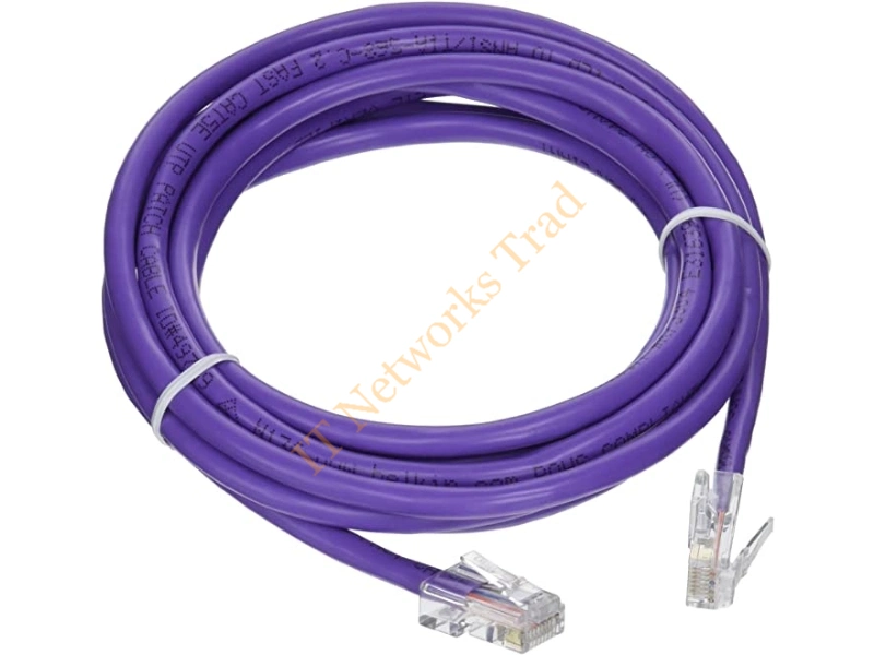 A3L791-08-PUR Belkin 8ft Cat5e RJ45 Network Patch Cable (Purple) Network Ethernet Cable
