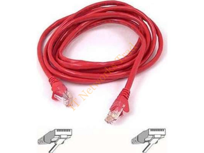 A3L791-14-RED-S Belkin 14ft Cat5e RJ45 Snagless Network Patch Cable (Red) Network Ethernet Cable