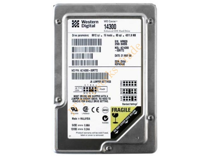 AC14300-00AFA0 Western Digital 4GB 5400RPM ATA-66 3.5-inch Desktop Hard Disk Drive Internal HDD