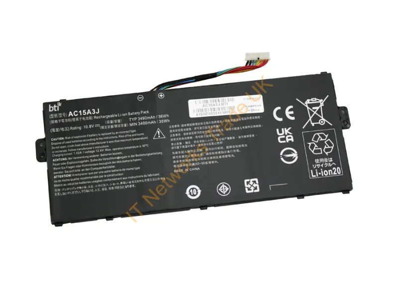 AC15A3J-BTI - Bti Ac15A3J- Industrial Rechargeable Battery Lithium-Ion (Li-Ion) 3180 Mah 11.55 V