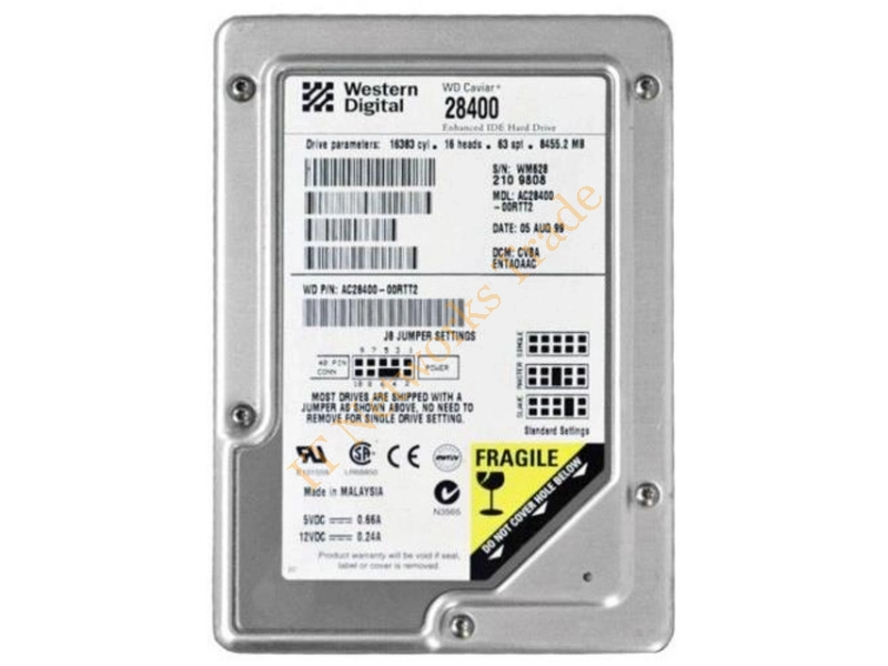 AC28400-00RT-2 Western Digital 8GB 5400RPM ATA-66 3.5-inch Desktop Hard Disk Drive Internal HDD