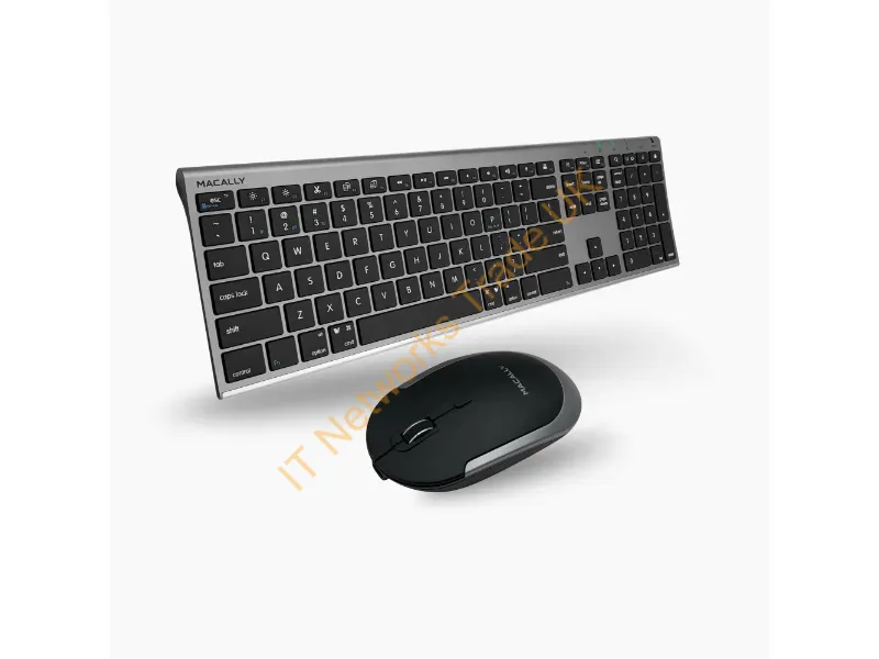 ACEBTKEYSGCB - Macally Acebtkeysgcb Keyboard Mouse Included Home/Office Bluetooth Qwerty English Black, Gray