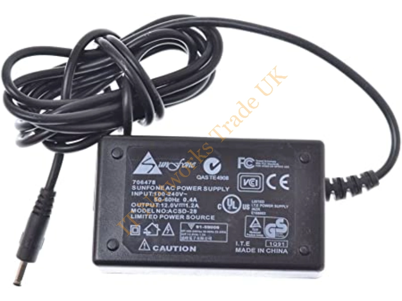ACSD-28 Sun fone Ac Adapter Power Supply 12v 1.2a Power Adapter