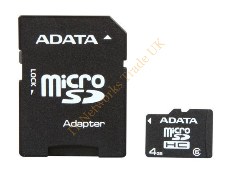 ADA-AUSDH4GCL6-RM2 ADATA 4GB Class 6 microSDHC Flash Memory Card