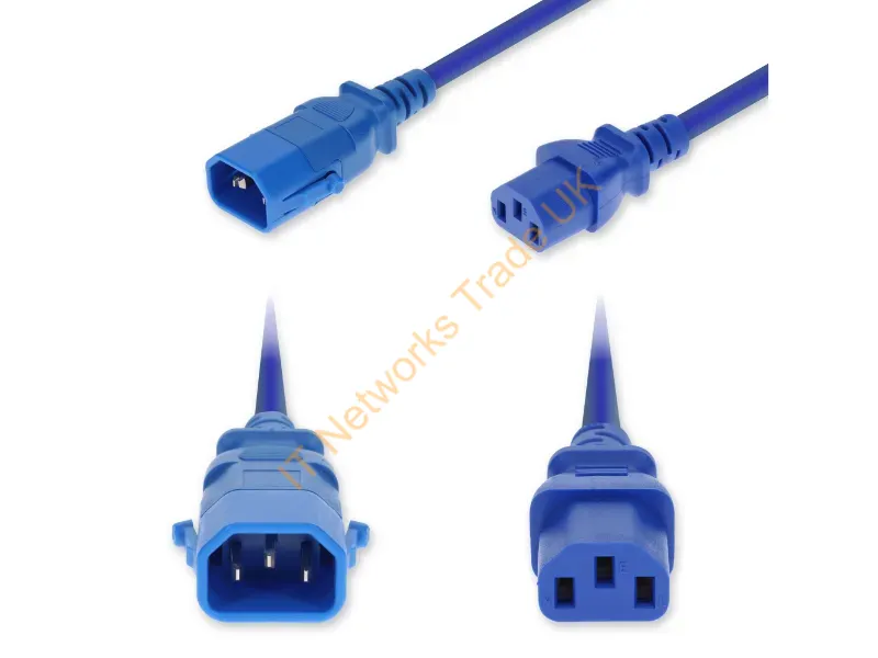 ADD-C142C13PC18G10FBE - Addon Networks Add-C142C13Pc18G10Fbe Power Cable Blue 120.1" (3.05 M) C14 Coupler C13 Coupler