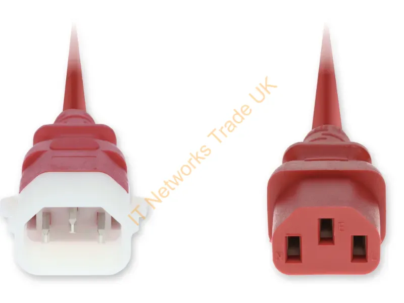 ADD-C142C13PC18G10FR - Addon Networks Add-C142C13Pc18G10Fr Power Cable Red 118.1" (3 M) C14 Coupler C13 Coupler