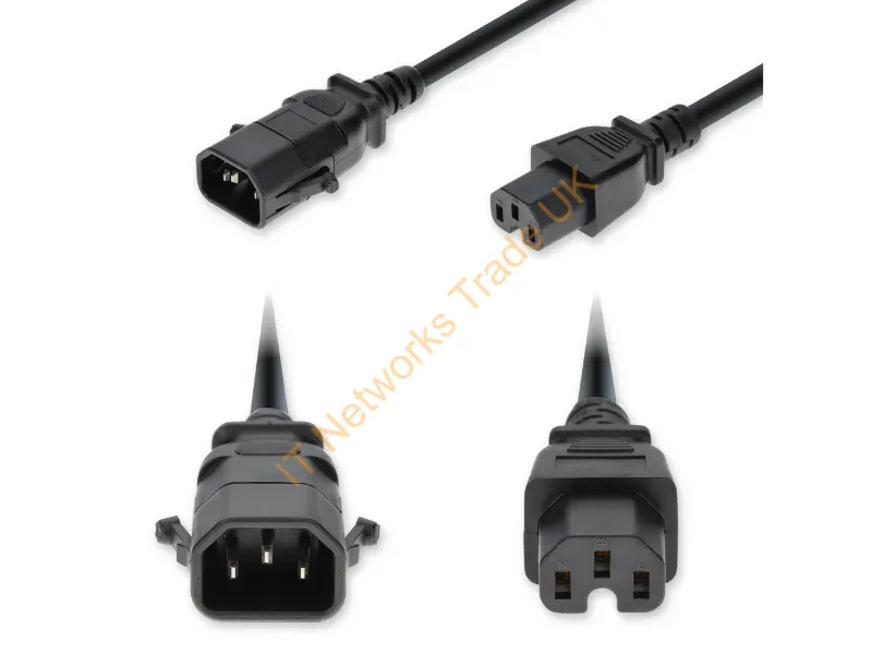 ADD-C142C15PC14G10FB - Addon Networks Add-C142C15Pc14G10Fbk Black 120.1" (3.05 M) C14 Coupler C15 Coupler