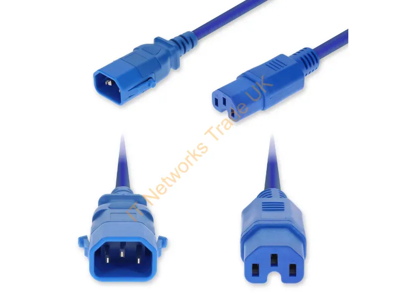 ADD-C142C15PH14G5FBE - Addon Networks Add-C142C15Ph14G5Fbe Power Cable Blue 59.1" (1.5 M) Iec C14 Iec C15