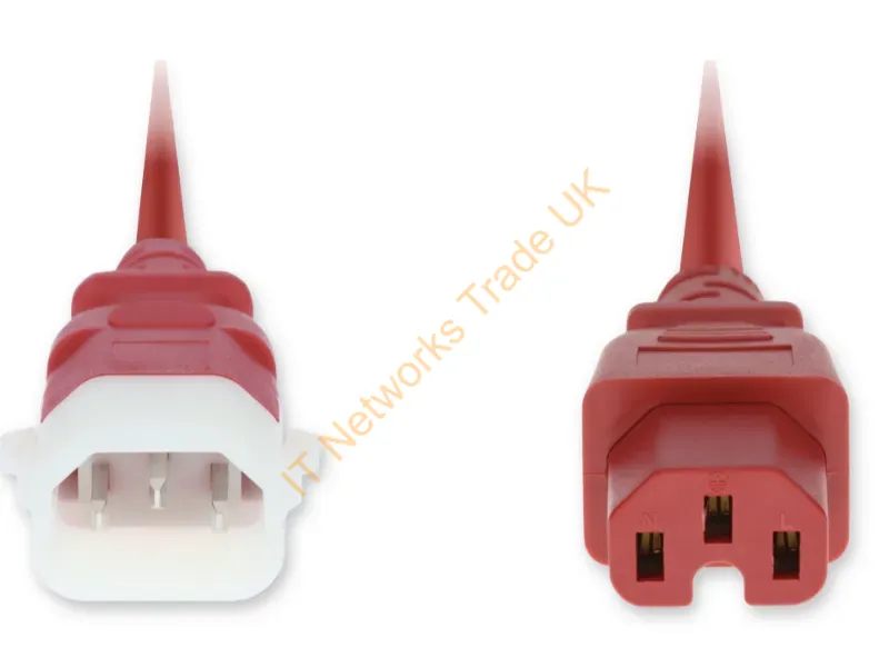 ADD-C142C15PH14G6FRD - Addon Networks Add-C142C15Ph14G6Frd Power Cable Red 70.9" (1.8 M) C14 Coupler C15 Coupler
