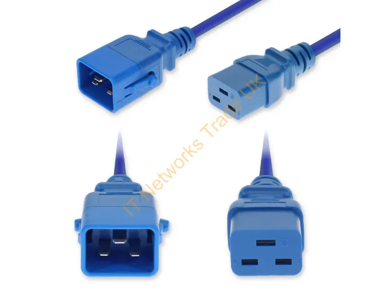 ADD-C202C19PC14G2FBE - Addon Networks Add-C202C19Pc14G2Fbe Power Cable Blue 24" (0.61 M) Iec C20 Iec C19