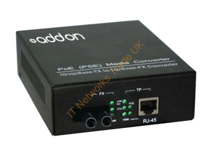 ADD-FMCP-LX-2ST - Addon Networks 100Base-Tx(Rj45) To 100Base-Lx(St), 1310Nm Network Media Converter 100 Mbit/S Single-Mode Black