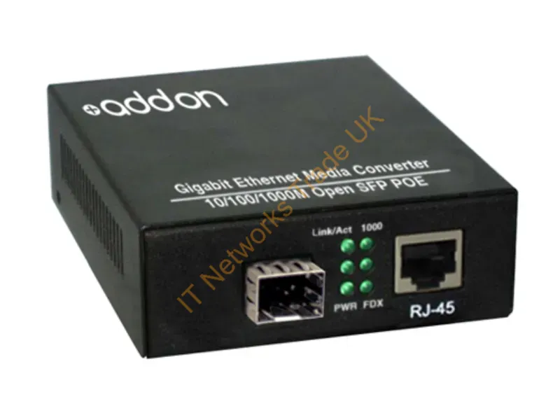 ADD-GMC-SFP-POE - Addon Networks Add-Gmc-Sfp-Poe Network Media Converter 1000 Mbit/S Black