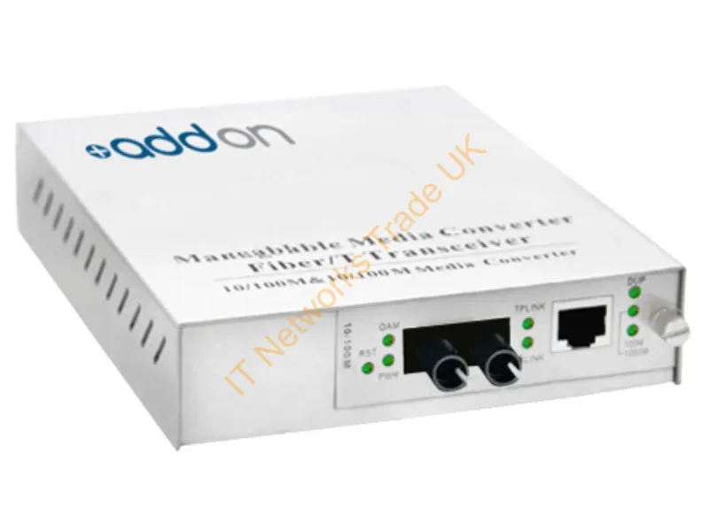 ADD-MGMC-LX-2ST - Addon Networks 1000Base-Tx(Rj45) To 1000Base-Lx(St), 1310Nm Network Media Converter 1000 Mbit/S Single-Mode Silver