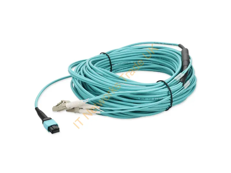 ADD-MPO-2LC20M5OM4 - Addon Networks Add-Mpo-2Lc20M5Om4 Fiber Optic Cable 787.4" (20 M) 4X Lc Lomm Om4 Aqua Color