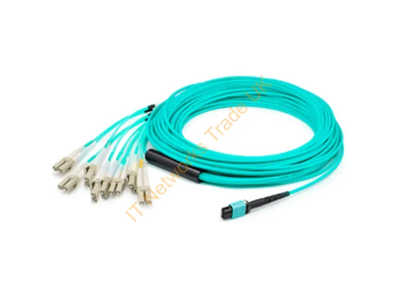 ADD-MPO-4LC10M5OM4P - Addon Networks Add-Mpo-4Lc10M5Om4P Fiber Optic Cable 393.7" (10 M) 8X Lc Lomm Om4 Aqua Color