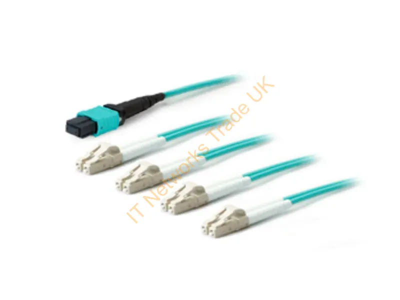 ADD-MPO-4LC1M5OM3 - Addon Networks Mpo To 4 X Lc, 1M Infiniband/Fibre Optic Cable 39.4" (1 M) Mpo/Mtp Ofnp Blue
