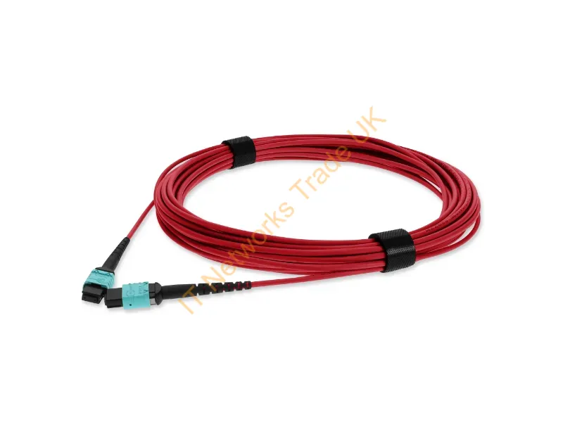 ADD-MPOMPO-3M5OM4P-RD - Addon Networks Add-Mpompo-3M5Om4P-Rd Fiber Optic Cable 118.1" (3 M) Mpo Lomm Om4 Red