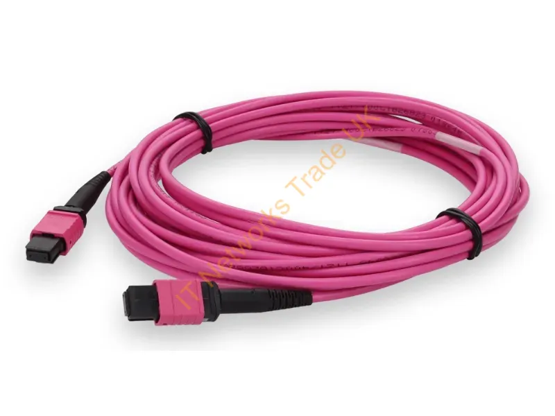 ADD-MPOMPO-6M5OM4-MA-TAA - Addon Networks Add-Mpompo-6M5Om4-Ma-Taa Infiniband/Fibre Optic Cable 236.2" (6 M) Mpo Ofnr Magenta