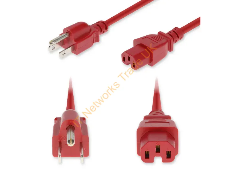 ADD-N5152C15C14G10FR - Addon Networks Add-N5152C15C14G10Frd Red 122" (3.1 M) Nema 5-15P Iec C15