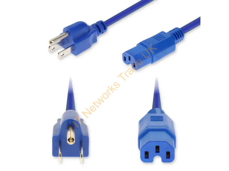 ADD-N5152C15C14G8FBE - Addon Networks Add-N5152C15C14G8Fbe Power Cable Blue 94.5" (2.4 M) Nema 5-15P Iec C15