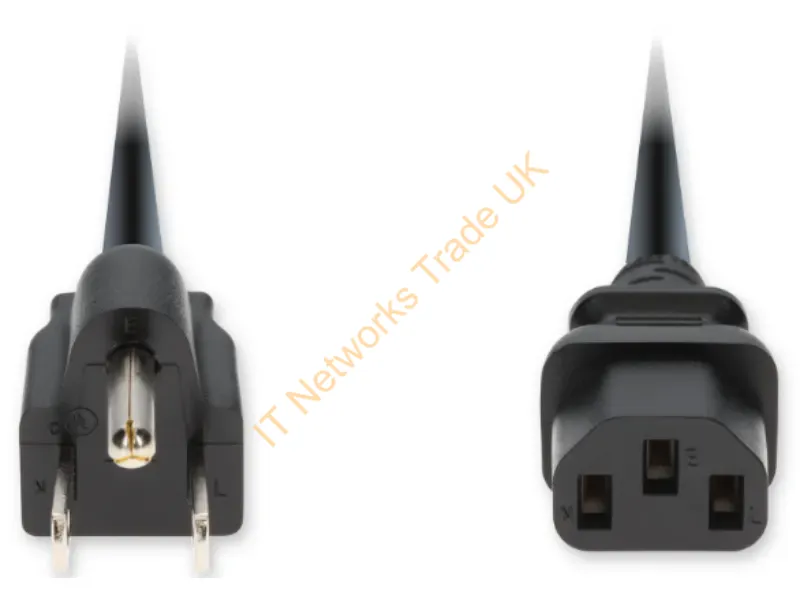ADD-N5152C15H14G15FB - Addon Networks Add-N5152C15H14G15Fbk Black 181.1" (4.6 M) Nema 5-15P C15 Coupler