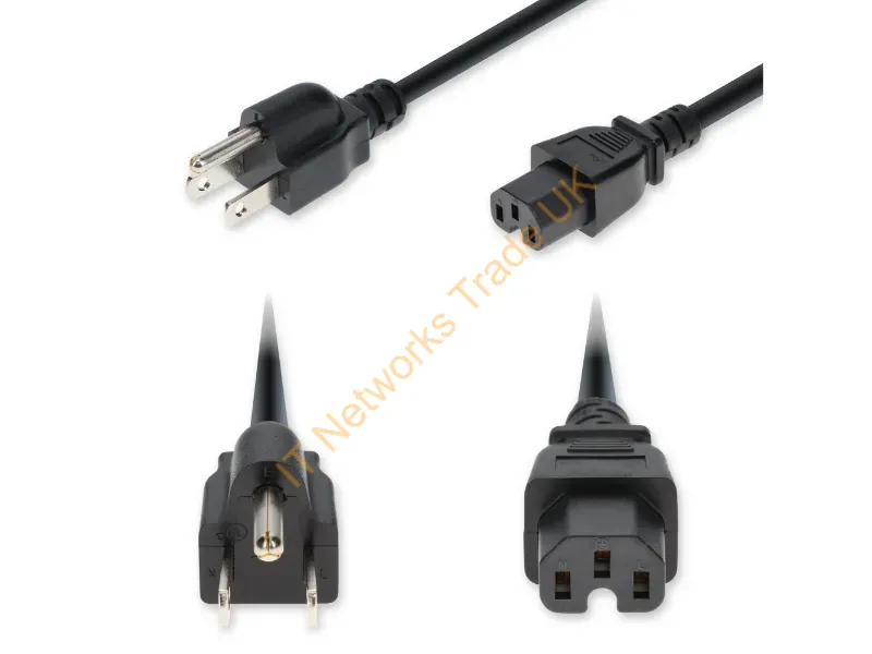 ADD-N5152C15H14G15FBK - Addon Networks Add-N5152C15H14G15Fbk Power Cable Black 181.1" (4.6 M) Nema 5-15P Iec C15