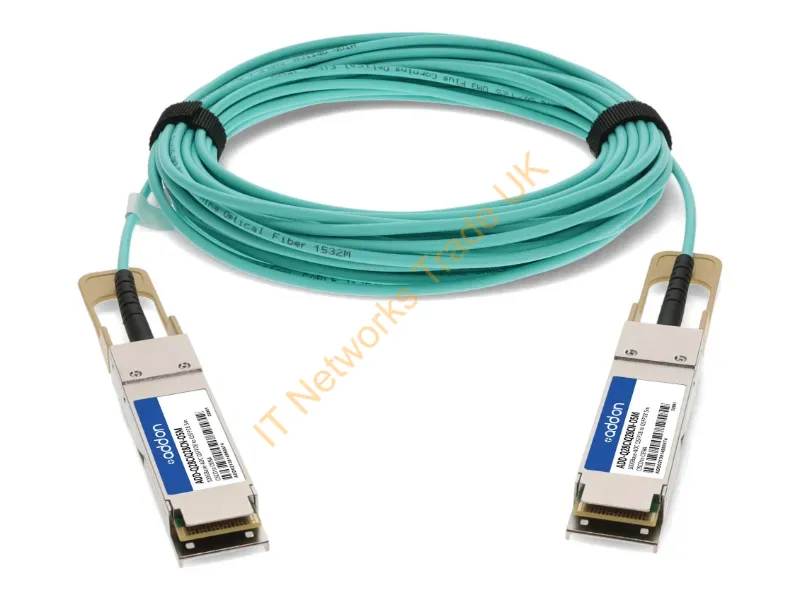 ADD-Q28CIQ28CN-O5M - Addon Networks Add-Q28Ciq28Cn-O5M Infiniband/Fibre Optic Cable 196.9" (5 M) Qsfp28 Aoc Aqua Color