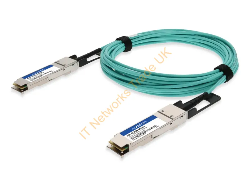 ADD-QCIQIN-AOC6M - Addon Networks Add-Qciqin-Aoc6M Infiniband/Fibre Optic Cable 236.2" (6 M) Qsfp+ Aoc Aqua Color, Stainless Steel