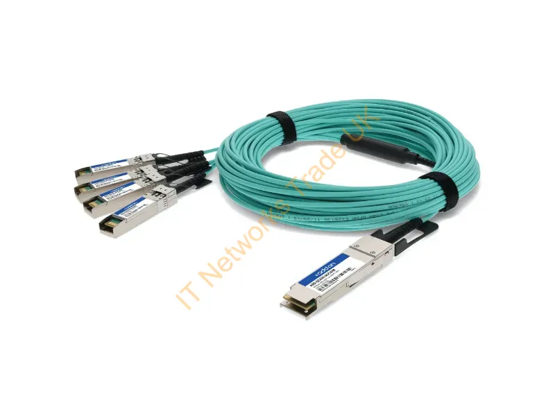 ADD-QCISIN-AOC30M - Addon Networks Add-Qcisin-Aoc30M Infiniband/Fibre Optic Cable 1181.1" (30 M) Qsfp+ 4X Sfp+ Aoc Aqua Color
