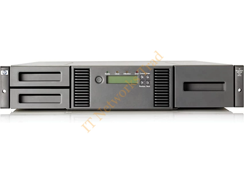 AH559A HP StorageWorks MSL2024 LTO Ultrium 920 Tape Library 1 x Drive/24 x Slot 9.6TB (Native) / 19.2TB (Compressed) Serial Attached SCSI Network USB Tape Drive Storage