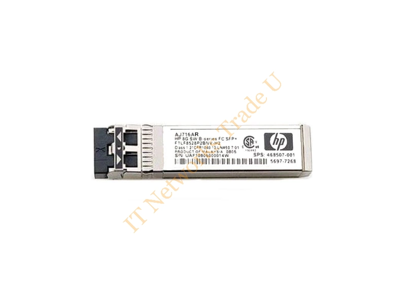 AJ716AR HP B-Series 8Gbps 8GBase-SR Multi-Mode Fibre Short Wave Fibre Channel 300m 850nm Duplex LC Connector SFP+ Transceiver Module