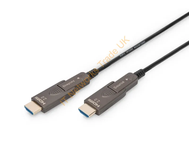 AK-330127-300-S - Digitus 4K HDMI AOC Hybrid Fiber Optic Cable with 30m removable plug