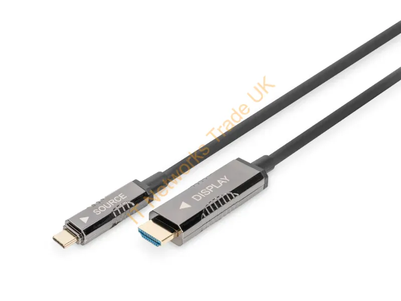 AK-330150-200-S - Digitus USB-C HDMI AOC adapter cable, UHD 4K / 60 Hz, 20m