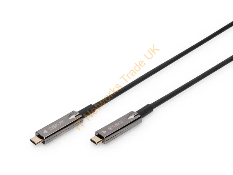AK-330160-100-S - Digitus USB-C USB-C AOC AV cable, UHD 4K / 60 Hz, 10m