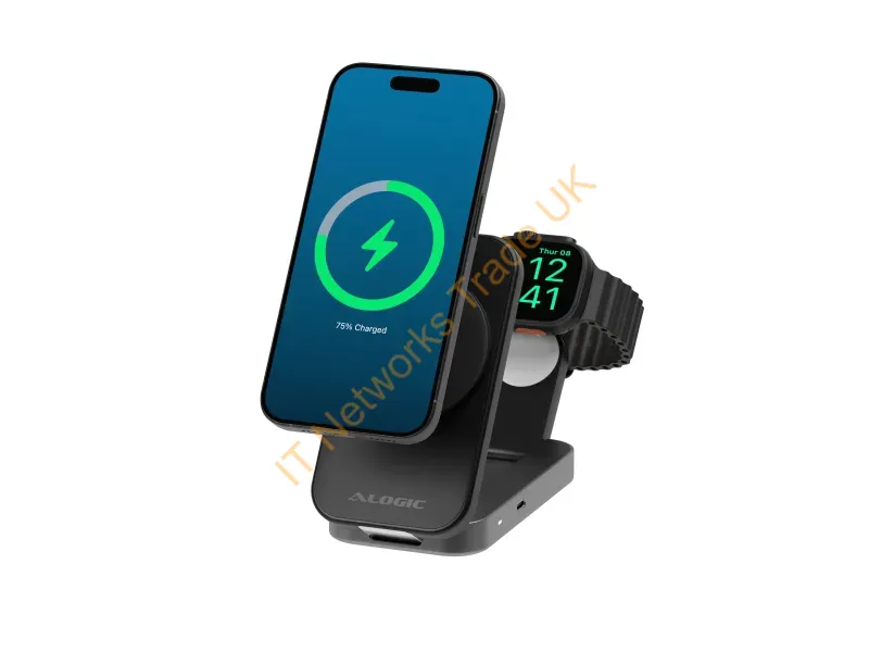 AL21WCFL-BK - Alogic Flip 2N1 Qi2 Wireless