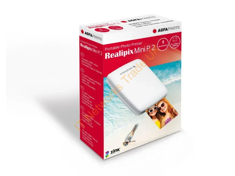 AMP23WHZK - AgfaPhoto Realipix Mini P. 2 photo printer ZINK (Zero ink) 2" x 3" (5x7.6 cm)