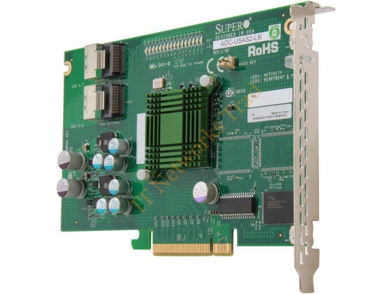 AOC-USASLP-L8I Supermicro LSI MegaRAID LSISAS1068E 8 Port SAS RAID Controller 16MB SRAM PCI Express Up to 300MBps Per Port