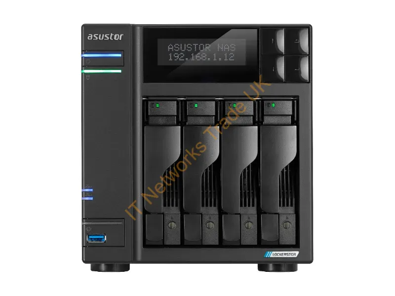 AS6704TV2 - Asustor Lockerstor 4 Gen2+ Nas Desktop Intel Celeron N5105 4 Gb Ddr4 Adm Black