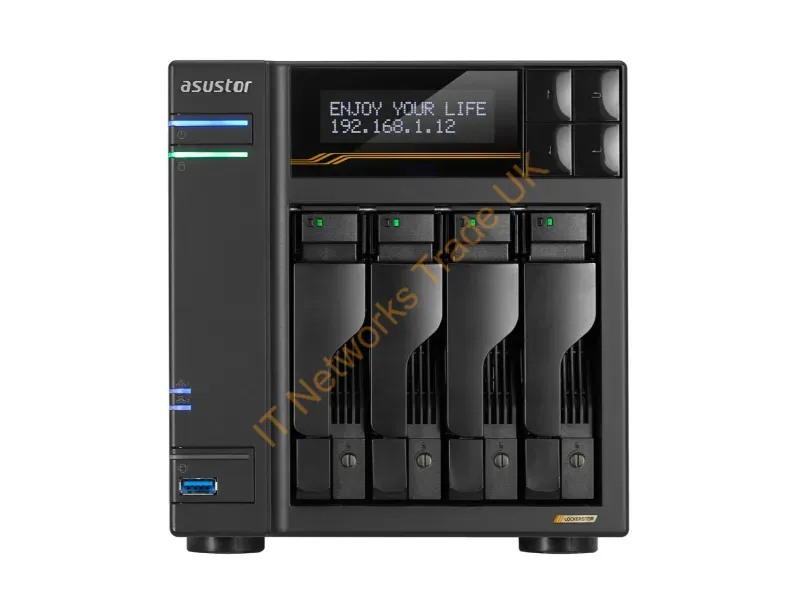 AS6804T - Asustor Lockerstor 4 Gen3 Nas Desktop Amd Ryzen V3C14 16 Gb Ddr5 Adm Black