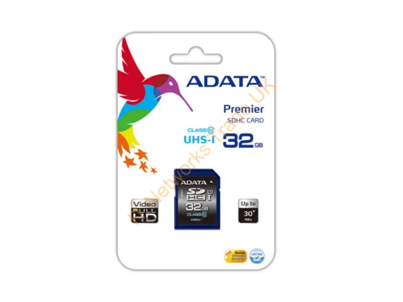 ASDH32GUICL10-R ADATA Premier 32GB Class 10 SDHC UHS-I Flash Memory Card