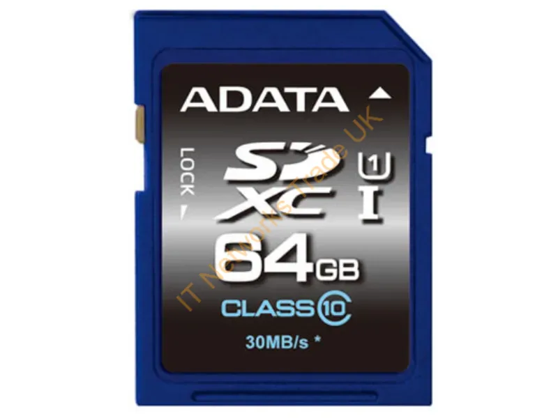 ASDX64GUICL10-R ADATA Premier 64GB Class 10 SDXC UHS-I Flash Memory Card