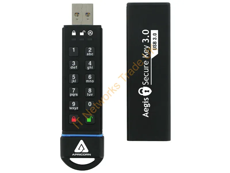 ASK3-30GB - Apricorn Aegis Secure Key 3.0 Usb Flash Drive 30 Gb Usb Type-A 3.2 Gen 1 (3.1 Gen 1) Black