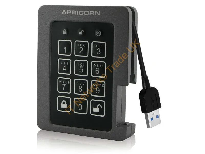 ASSD-3PL256-240F - Apricorn Aegis Padlock 240 Gb Usb 3.2 Gen 1 (3.1 Gen 1) Black, Gray