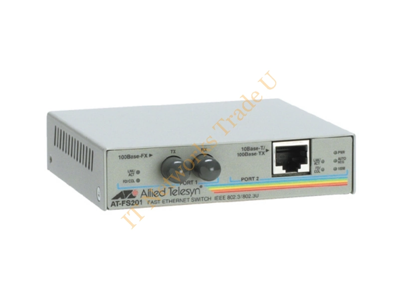 AT-FS201 - Allied Telesis AT-FS201 2 Port Fast Ethernet Speed/Media Converting Switch 100Mbit/s network media converter Networking