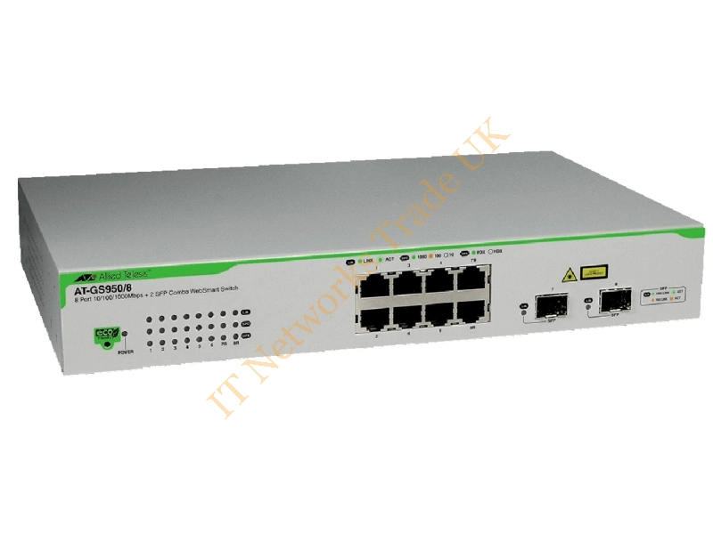 AT-FS709FC Allied Telesis Unmanaged Fast Ethernet Switch 8 x 10/100Base-TX LAN 1 x 100Base-FX Uplink Network Switch