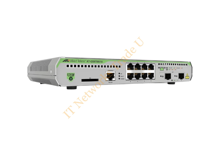 AT-GS970M/10-50 - Allied Telesis AT-GS970M/10-50 Managed L3 Gigabit Ethernet (10/100/1000) Power over Ethernet (PoE) 1U Black, Grey Network Switch