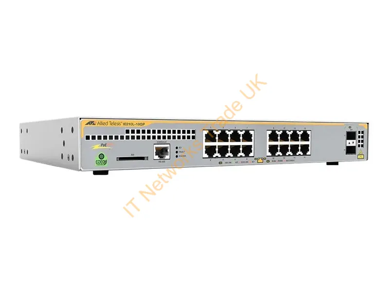 AT-IE210L-18GP-60 - Allied Telesis At-Ie210L-18Gp-60 Managed L2 Gigabit Ethernet (10/100/1000) Power Over Ethernet (Poe) Gray