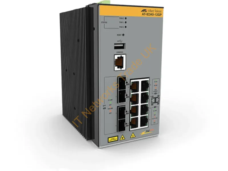 AT-IE340-12GP-80 - Allied Telesis At-Ie340-12Gp-80 Managed L3 Gigabit Ethernet (10/100/1000) Power Over Ethernet (Poe) Gray