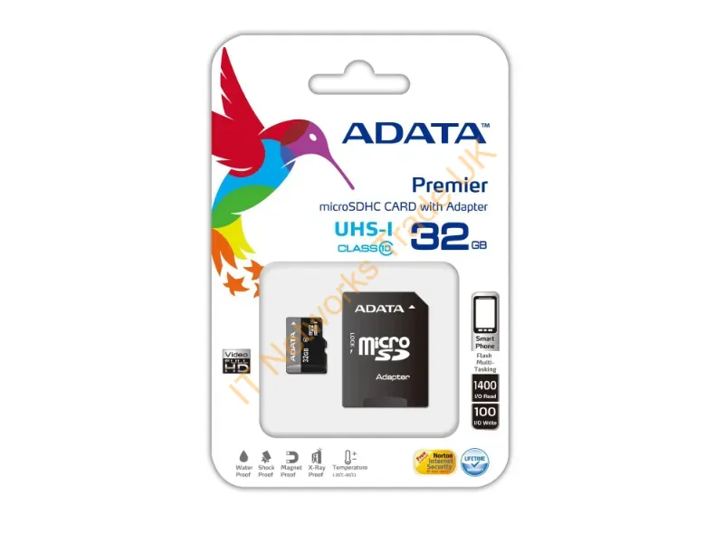 AUSDH32GUICL10-RA1 ADATA Premier 32GB Class 10 microSDHC UHS-I Flash Memory Card