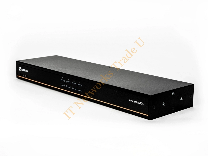 AV104-400 - Vertiv Avocent 1x4 Network KVM Switch with USB, push (touch) button switching, keystroke switching, cascade support, internal power supply